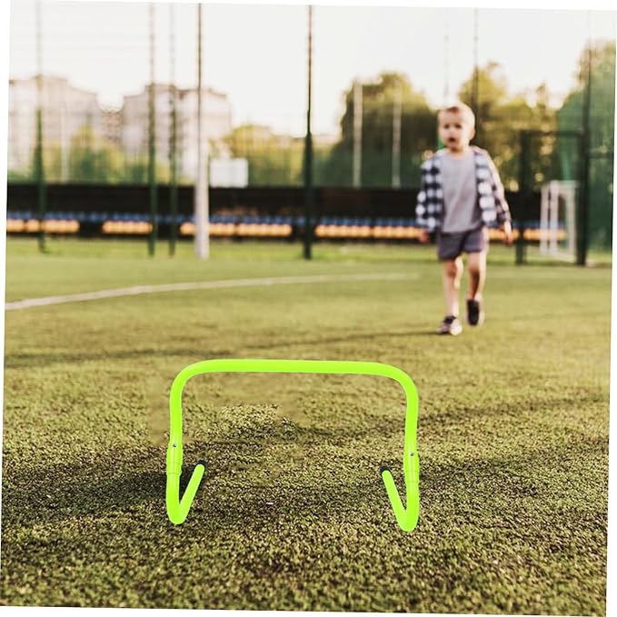 Adjustable PVC Agility Hurdles for Boys and Girls Speed Training Barriers for Soccer Practice Enhancing Coordination and Footwork Skills Green Height Settings