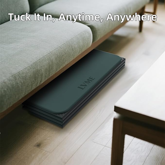 Foldable Yoga Mat, 0.32 inches Thick(8mm), SGS Certified, Non Slip, 71 x 24 inches, Foldable for Travel, Pilates, Camping, Environmental Sports Mat, Odorless TPE Material