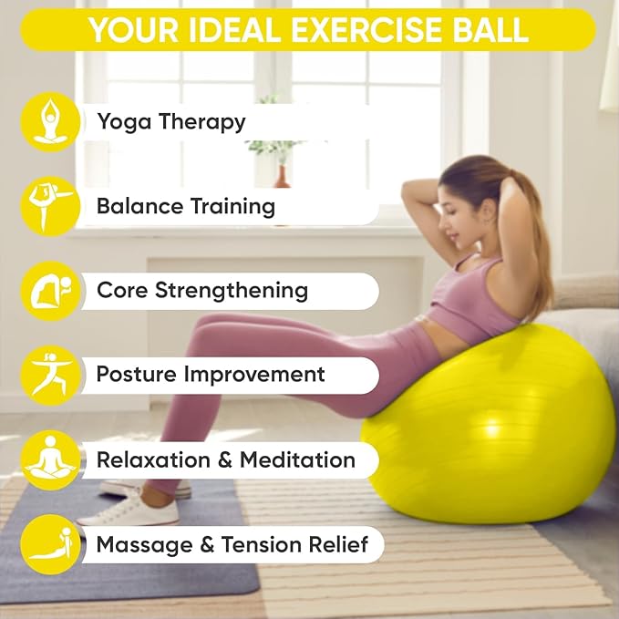 APEXUP Yoga Ball Exercise Ball Anti Slip Heavy Duty for Fitness, Balance & Core Workout