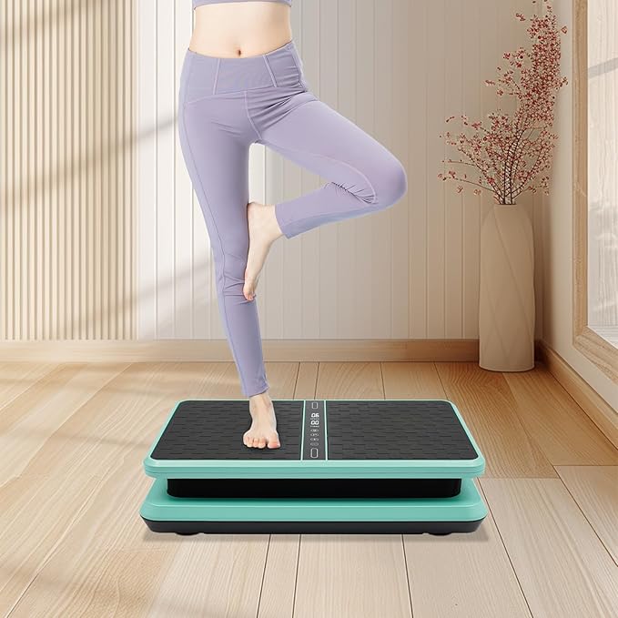 Vibration Plate Exercise Machine -Whole Body Workout Fitness Platform with Remote Control & Resistance Bands 1-99 Speed for Home Gym Whole Body Fitness