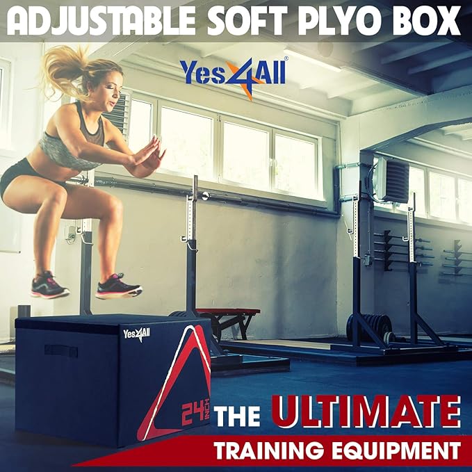 Yes4All 3 in 1 Wooden Plyo Box, Plyometric Box Platform for Jump Training, Jump Boxes for Home Gym Exercise and Outdoor Workout