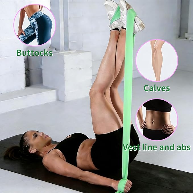 Resistance Bands Long Non-Latex Elastic Stretch Bands Work Out Band for Working Out Women or Men, Exercise Bands Set Yoga, Pilates, Gym,