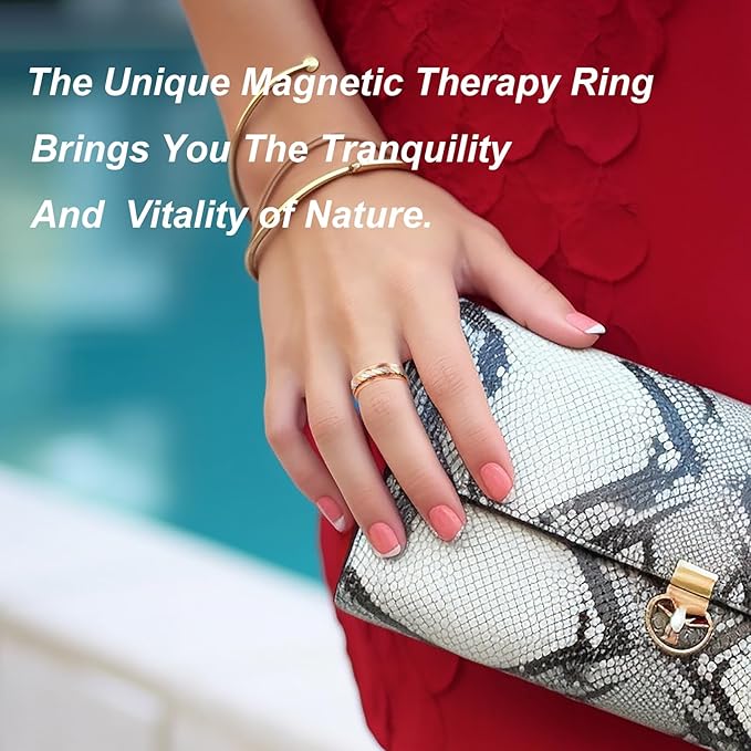 Copper Rings for Women,Pure Copper Three -Color Gold Woven Magnetic Ring, Fashion Copper Jewelry (0208s)