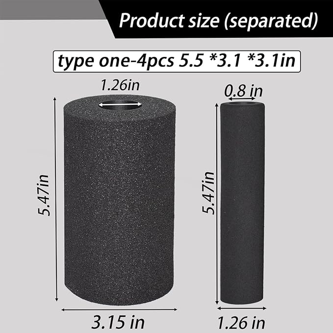 Foot Foam Pads Roller (5.5 * 3.1 * 3.1in), Olympic Weight Bench Foam for Inversion Table,Sit Ups,Leg Curl Press Attachment Extension (Black)