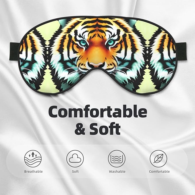 Little Fat Tiger Head Head-Mounted Double-Sided Light-Blocking Sleeping Eye mask to Protect Eyes and Relieve Eye Fatigue