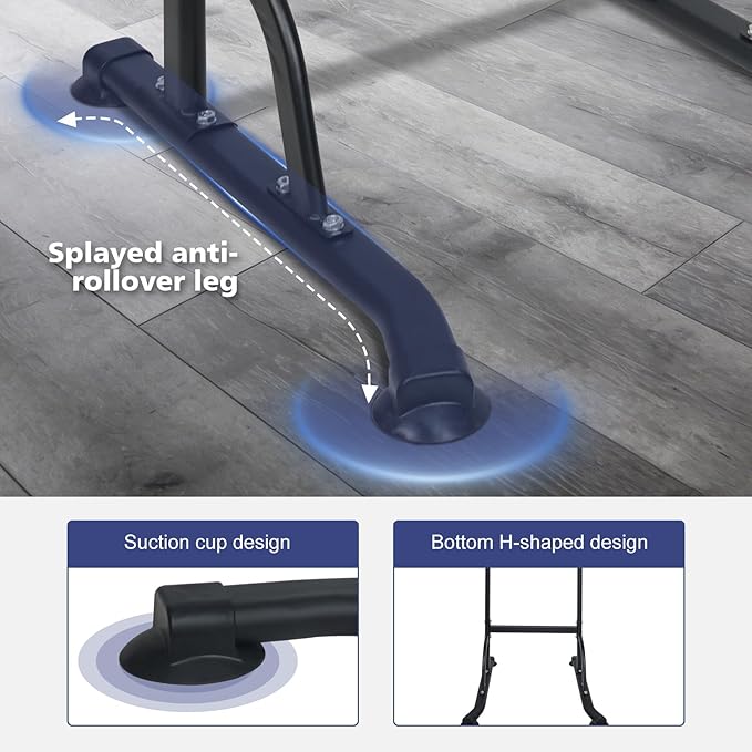 MIUDGIG Adjustable Height Dip Bar Station, Multi-function Dip Station Pull Up Bar Full Body Strength Training Workout Fitness Equipment for Tricep Dips, Heavy Duty Dip Station for Home Gym
