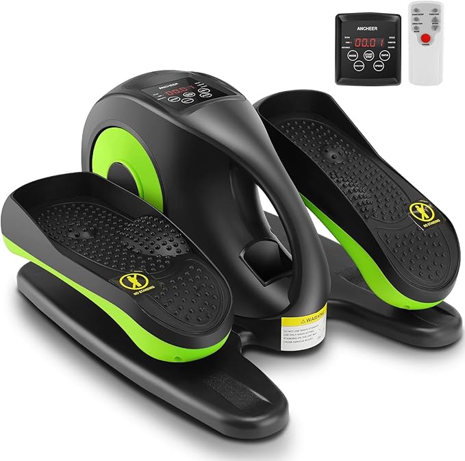 ANCHEER Under Desk Elliptical Machine, Electric Seated Pedal Exerciser, Mini Elliptical Machines, LCD Display Monitor, Portable Quiet Elliptical Machine, Leg Exerciser for Home