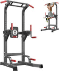 SogesPower Multi-Function Power Tower Pull Up Bar Station Pull Up Dip Station for Home Gym, 10-Level Adjustable Height Pull Up Bar Stand Dip Bar Strength Training Workout Equipment