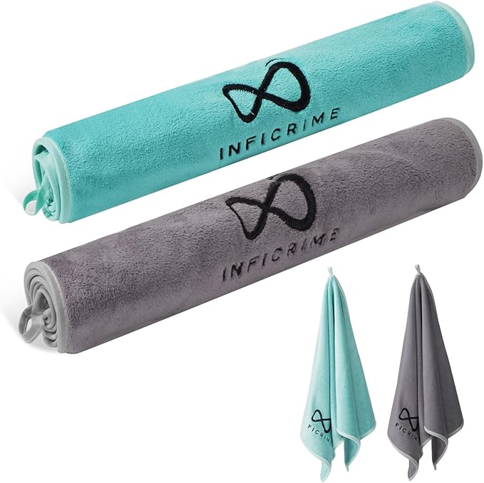2 Pack Microfiber Gym Towels, 380 GSM 15"x31" Bigger Size Super Soft Quick-Drying Towels for Workout, Yoga, Fitness, Sports, Sweat Absorbent & Lightweight