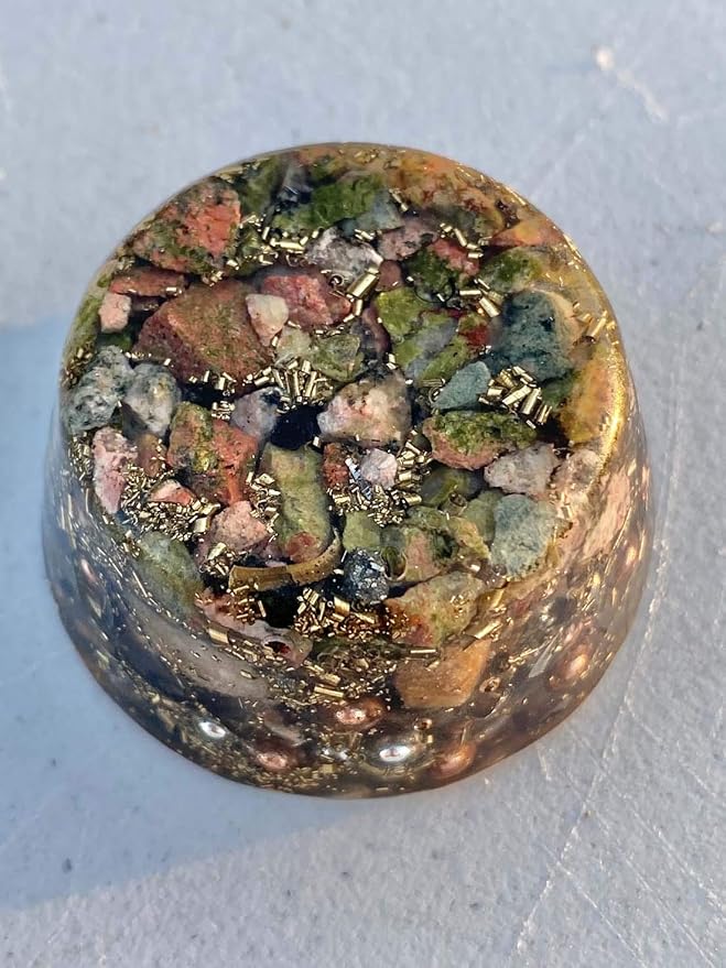 Unakite Orgone Generator Energy Accumulator 7.83Hz/432Hz/528Hz/Advance Harmonics Many Beautiful Ingredients! (Unakite)