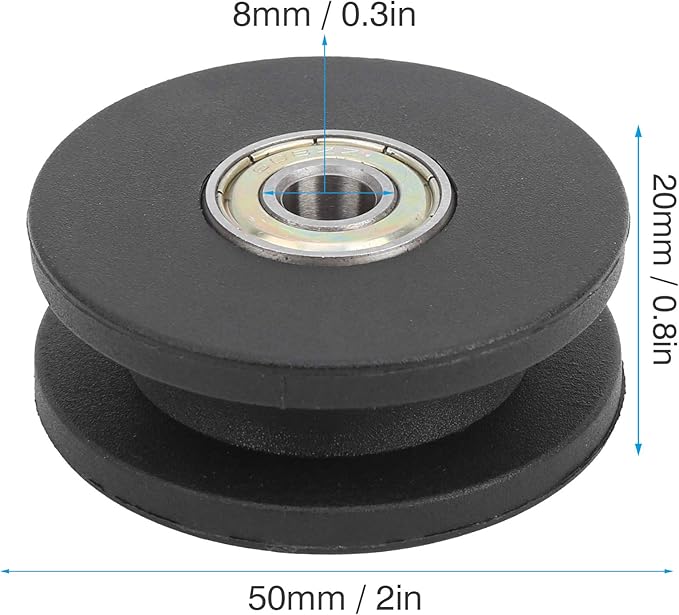 10pcs 50mm Nylon Bearing Pulley, Gym Pulley for Home Gym Attachments, Strength Training Accessory with Rotation, Nylon Material for Exercise Equipment