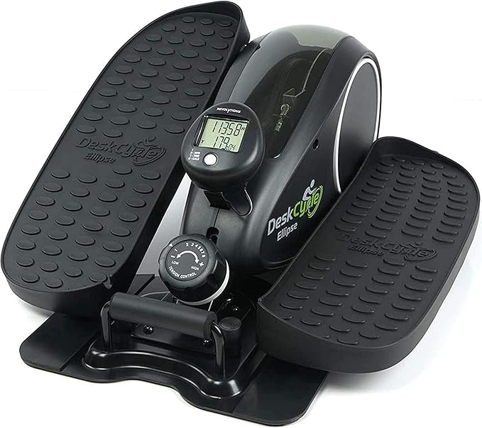 DeskCycle Under Desk Elliptical Machine up to 40 lbs Magnetic Resistance Foot Pedaler, Ultra-Smooth & Silent Seated Leg Exerciser, Heavy Duty Non-Sliding Steel Frame