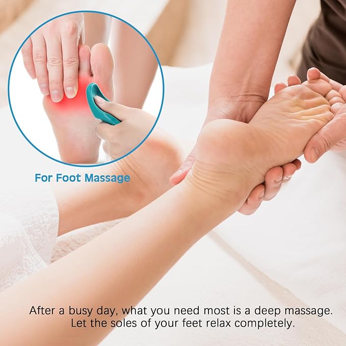 Nuanchu 2 Pcs Blue and Green Thumb Saver Massage Tool Deep Tissue Massager for Pressure Reflexology Professional Neck Shoulder Back Foot Stress Relief
