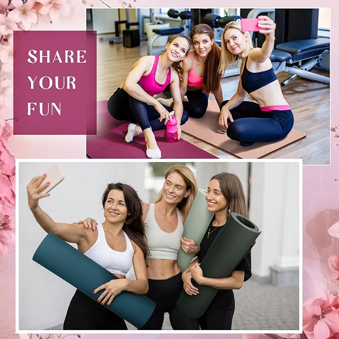 Timgle 6 Pcs 10mm Thick Yoga Mat Bulk, 68 x 24 Inches, Anti-slip Tear-resistant Exercise Mat Adult Kids Gym Mats for Fitness, Stretching, Workout and Studio, Outdoor Yoga, Pilates