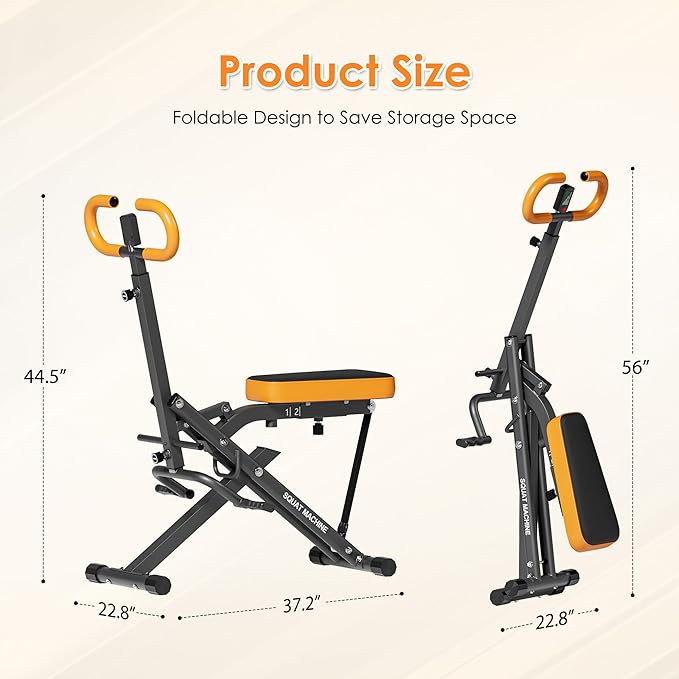 Squat Machine for Home Gym, Squat Rowing Machine with Adjustable Resistance and Optional Full Motion, Squat Assist Trainer for Glutes