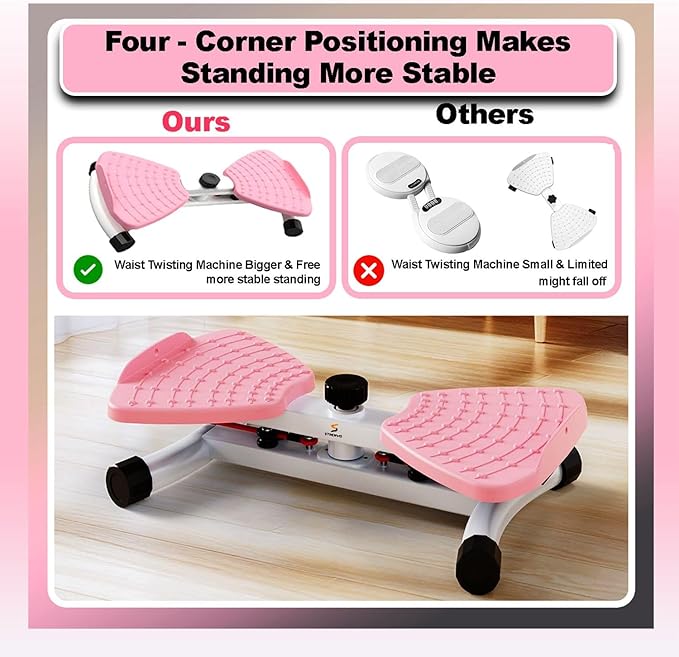 Waist Twister Machine – AB Twist Board Core & Waist Trainer with 360° Twist Disc – Abs Workout Balance Board & Full Body Toning Kit for Men & Women, Noiseless Ab Exercise