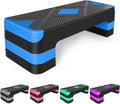 27" Aerobic Exercise Step Adjustable Aerobic Stepper for Exercise Workout Step Platform for Step Up, Step Deck with 4” 6” 8” Adjustable Height Risers