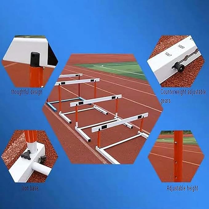 Athletics Hurdles, Height Adjustable Sports Training Hurdle Professional Athlete/Coach Practice Speed Hurdles (65cm)