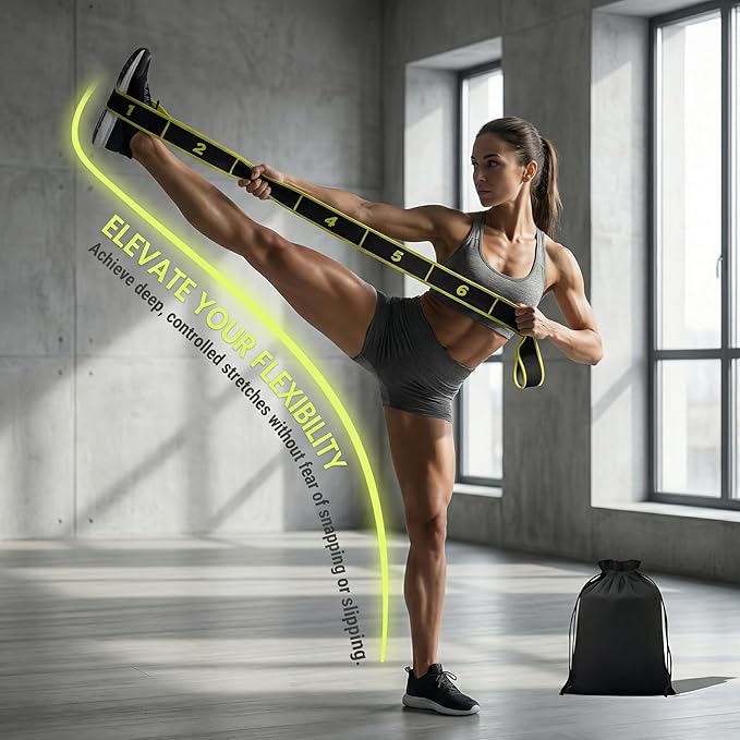 3 Fitness Resistance Bands for Stretching and Yoga, 8 10 12 Segment Number Stretch Resistance Band, Adjustable Exercise Bands for Full Body Stretching Shaping and Training