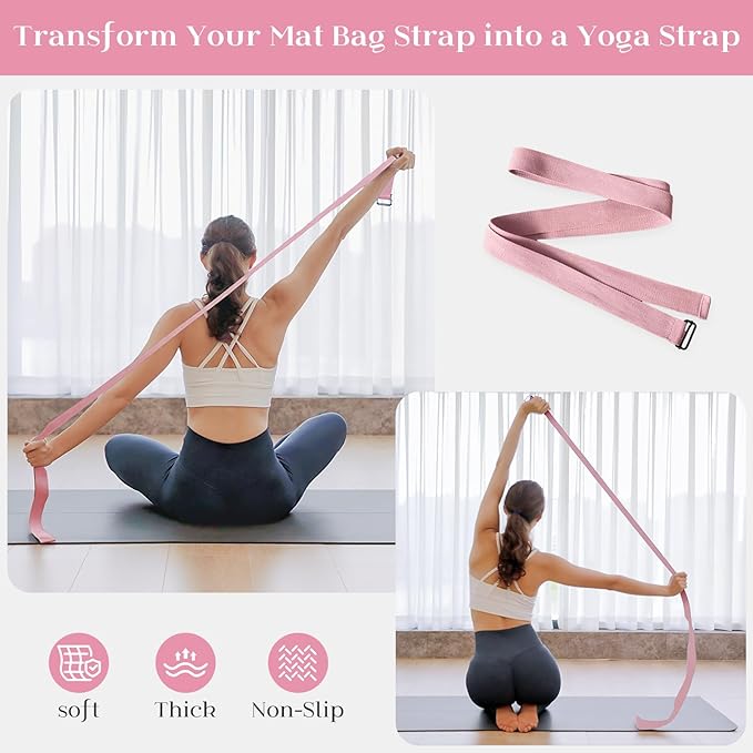 Tumaz Yoga Mat Bag | Padded Adjustable Shoulder Strap | Fits Up to 26" Mats | Multi-Pocket Storage for Essentials | Heavy-Duty G-Hook Closure | Lightweight & Durable for Yoga, Pilates & Fitness