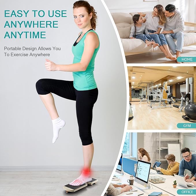 Ankle Foot Strengthener, Sprain Exerciser, Single Leg Balance Board for Stability Training, Posture Corrector, Home Gym Fitness Equipment (Log Color)