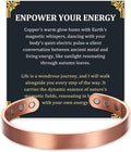 Copper Bracelet for Men and Women, 99.99% Pure Copper Magnetic Bangle with 8pcs 3800 Gauss Magnets, Adjustable Jewelry Gift（Plain Design）
