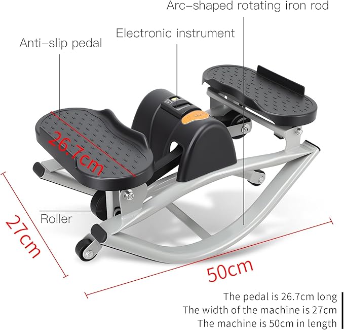 Rock Fitness Steppers for Exercise at Home, Mini Lateral Rocking Workout Step Stepper Exercise Machine Side to Side Portable Compact Fitness Stepper Home Use for Knees Joints