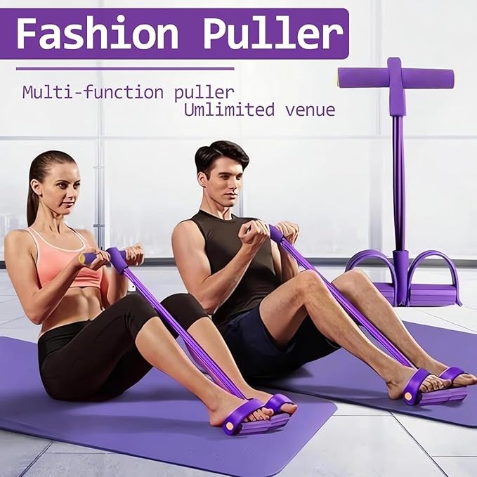 Fashion Puller Exercise, 8 Tube Pedal Resistance Device, Detachable and Adjustable Pedal Resistance Device, Multifunction Tension Rope Fitness Resistance Bands for Abdomen/Waist/Arm/Leg