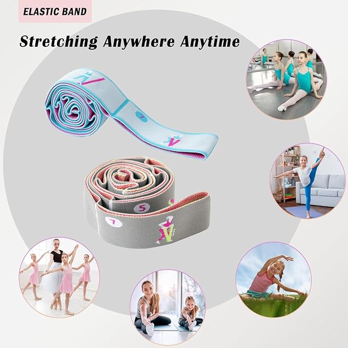 Yoga Stretch Strap with Loops - Streching Strap for Physcial Thearpy, Pilates & Flexibility Training - Exercise Strap for Hamstring, Leg Streching & Rehab - Kids & Adults