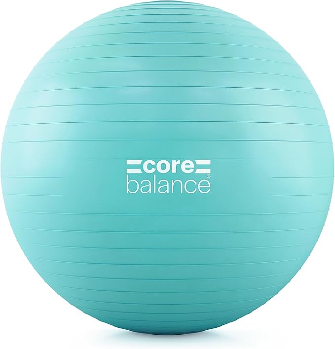 Core Balance Exercise Ball, Stability Ball for Yoga, Pilates and Fitness, Gym Ball for Home Gym and Office Chair, Training, Physical Therapy, Anti Burst, Pump Included, 55cm 65cm 75cm 85cm