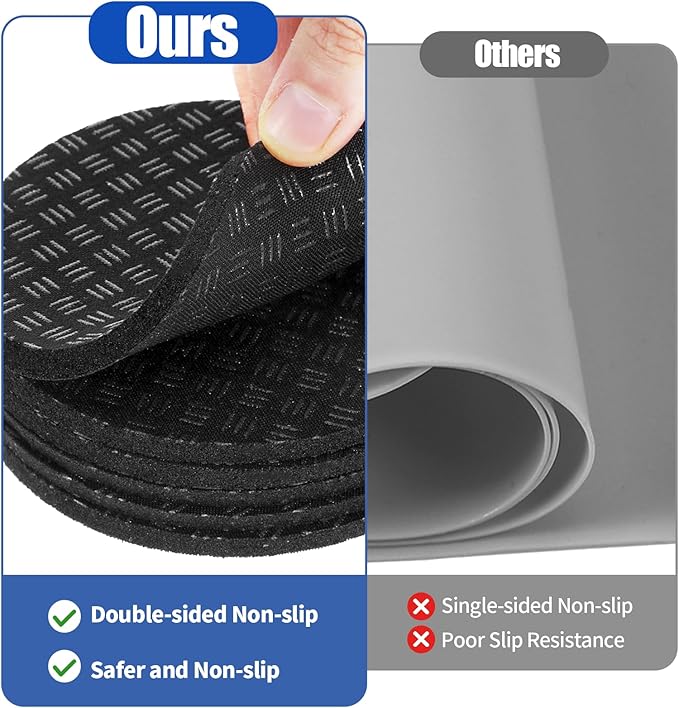 Treadmill Mat 6 Pcs, 4" x 4" x 0.2" Non-Slip Anti Vibration High Density Silicone Exercise Equipment Walking Mat for Carpet Floors, Hardwood, Concrete Floors and More (Round Shape)