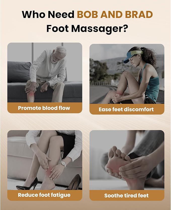 BOB AND BRAD Foot Massager Machine with Heat and Remote, Fits up to Size 14, FSA Eligible HSA Shiatsu Deep Kneading Foot Massager for Plantar Fasciitis and Neuropathy