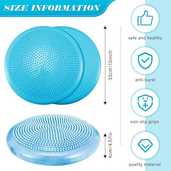 Libima 4 Pcs Wiggle Seat for Sensory Kids Inflated Wobble Cushion Sensory Seat Cloud Design Flexible Seating for Classroom Elementary Balance Disc for Kids Adult Pet Training
