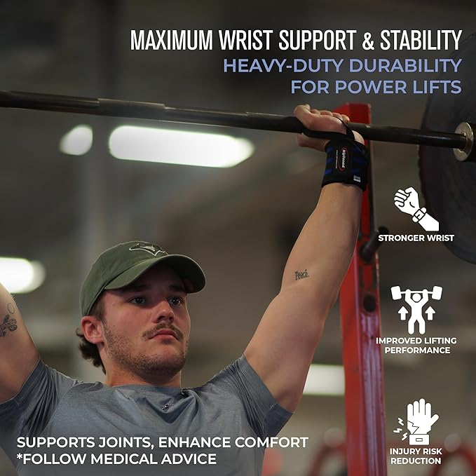 Rip Toned Wrist Wraps for Weightlifting – USPA & USAPL Approved 18" Wrist Straps for Powerlifting – Adjustable, Durable Gym Wraps with Thumb Loop – Quality Support for Men & Women