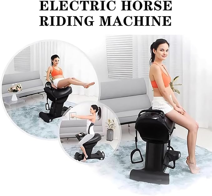 Electric Horse Riding Machine, Hip Training Vibration Rider, Indoor Plug-in Vibration Platform, Home Gym Exercise Machine, Fitness Equipment (Blue)