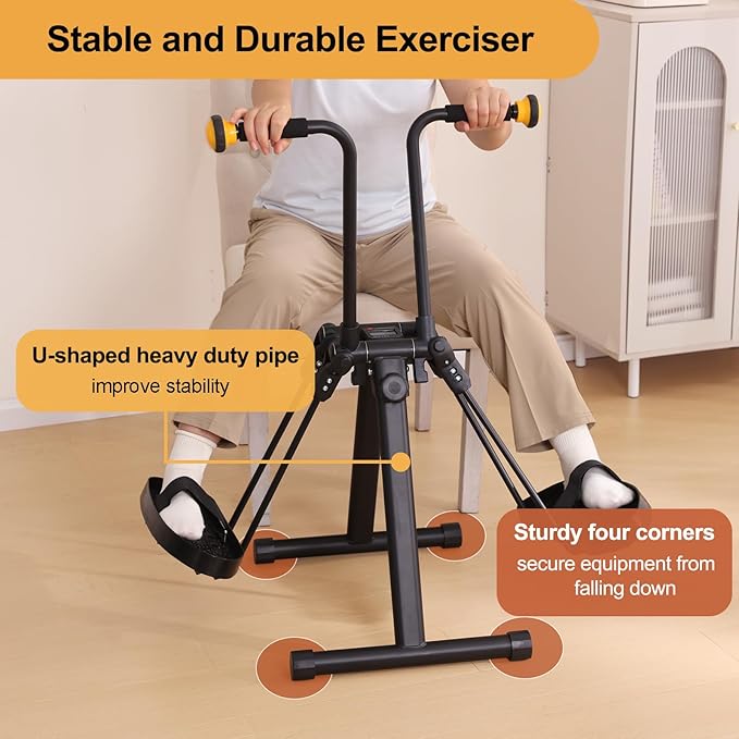 Pedal Exerciser Bike for Seniors, Arm Leg Hand and Knee Elderly Exercise Equipment, Sitting Home Exercise Machine for Total Body, Upper and Lower Limb Trainer