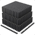 AIRHOP 0.79in Thick 72 Sq Ft Exercise Equipment Mats, 18 Tiles Upgraded Rubber Top with High Density EVA Foam, Large Interlocking Puzzle Gym Flooring for Home Gym, Heavy Weight Workout,Black & White