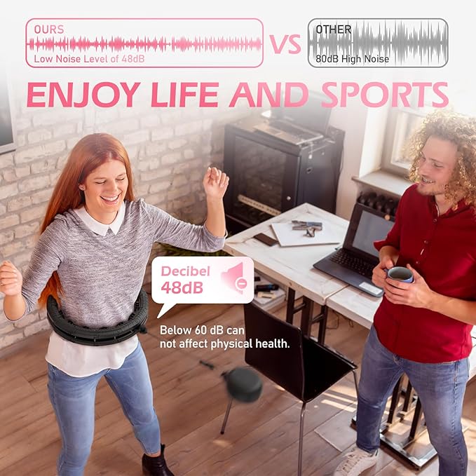 Weighted Hula Circle with 26/32 Links(56-66 Inch) for Adults Weight Loss, Infinity Fitness Hoop Plus Size, for Women Smart Exercise Equipment