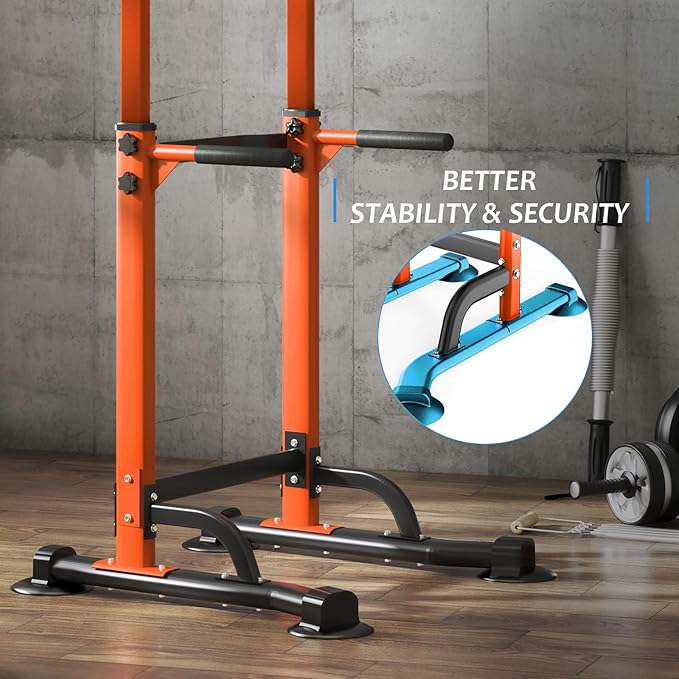 SogesPower Power Tower Dip Station Pull Up Bar for Home Gym Adjustable Height Strength Training Workout Equipment,Pull Up Bar Station