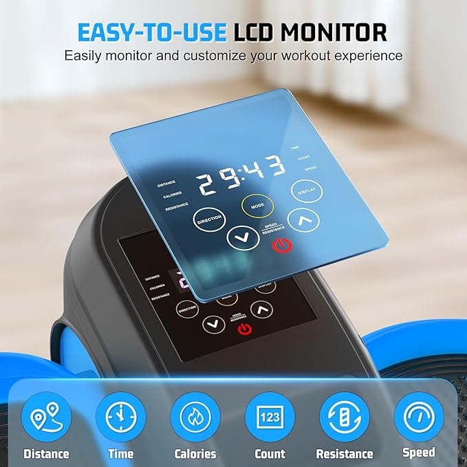 Under Desk Elliptical Machine, Leg Exerciser While Sitting for Seniors with Remote Control & 12-Speeds, Quiet Portable Electric Seated Pedal Exerciser Machine for Home Office