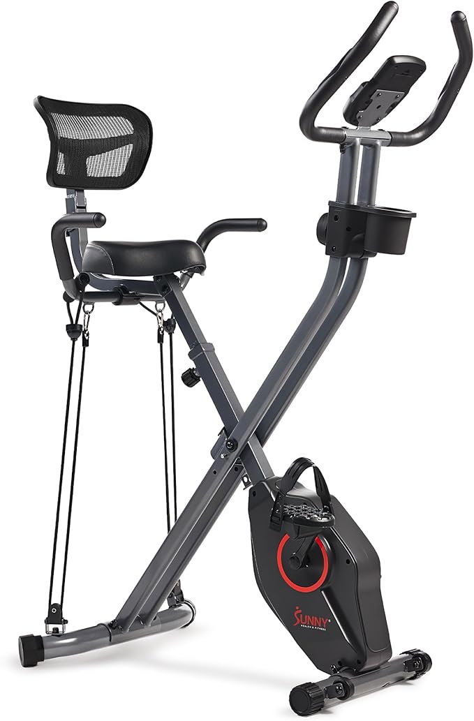Sunny Health & Fitness Sunny Health & Fitness Smart Folding X-Bike, Portable Compact Exercise Bike for Indoor Cycling Workout, Home Cardio Training Machine, Free SunnyFit App Bluetooth Connect
