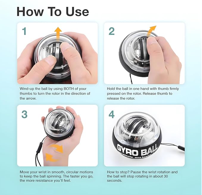 Vital Wrist Ball 2026,Torque Ball Hand Exerciser,l,Enhance Grip Strength,Hand Strengthening Devices With Led Lights For Strengthen Arms,Bones And Muscles,Joint Relief,Red Gyro Bal