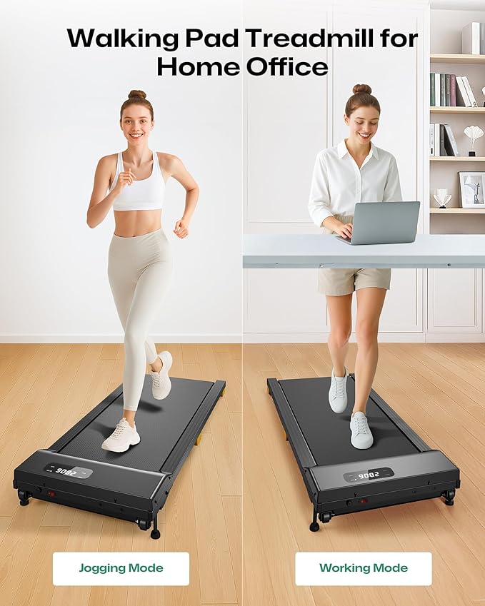 UREVO Walking Pad with Incline, Portable Under Desk Treadmill, 2.5 HP Walking Treadmill Pad for Home and Office, Walking Jogging Running Machine with Remote Control and LED Display