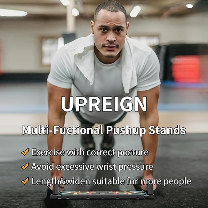 Multi-Functional Push-Up Plate. Portable and Foldable Push-up Board with Handle for Muscle Building and Strength Training