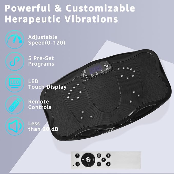 XXL Vibration Plate Exercise Machine, Power Platform for Weight Loss, Toning & Wellness, 120 Levels, Home Gyms Workout