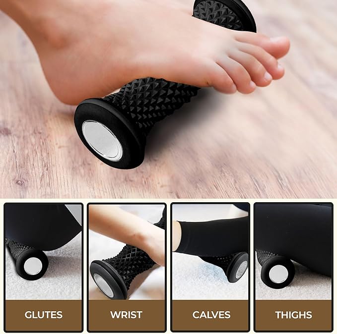 Foot Massager Roller - Portable Arch & Plantar Fasciitis Relief Tool - Deep Tissue Muscle Massage Roller for Feet,Carf, Heel Pain