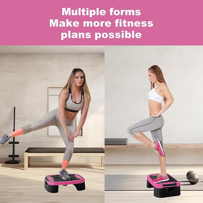 4-In-1 Balance Board and Stepper Exercise Platform - Aerobic Step Adjustable Home Workout Slant Board, Non Slip Soft cushion - With Home Workout Suggestions