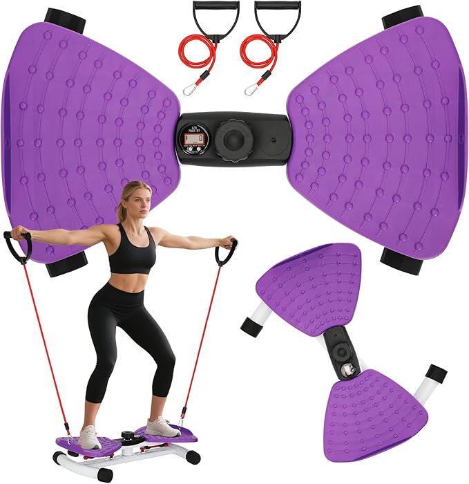 Waist Twister Machine for Home, 300lbs Capacity Ab Twister Board - Noiseless Core Workout Equipment for Belly Fat Loss, Waist Training & Abs Exercise for Women & Men with Digital Tracker Time/Reps/Calories