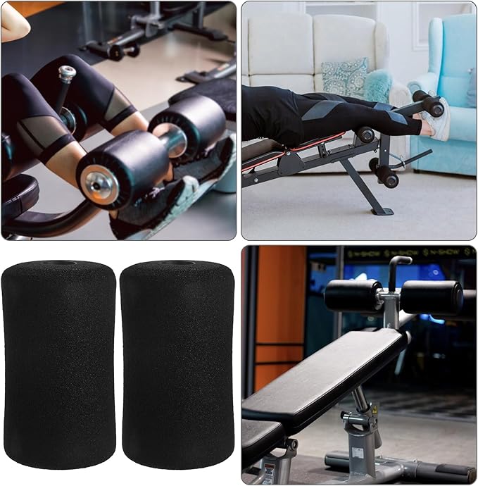 Mipcase 4pcs Foam Foot Pads Rollers Replacement Roller Pad for Leg Extension Sponge Cover for Weight Bench