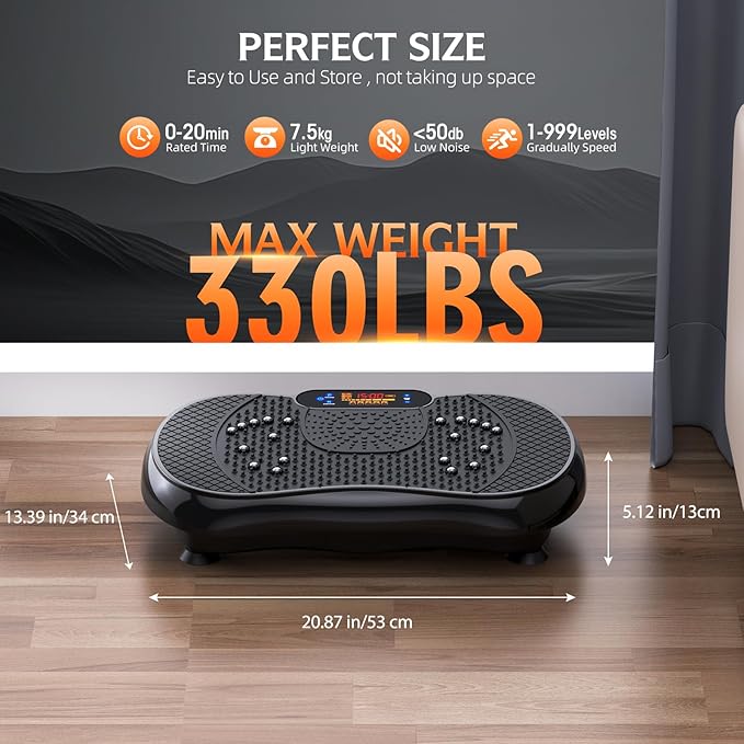 Vibration Plate Exercise Machine, Lymphatic Drainage Machine for Weight Loss, Shake Vibrating Plate Full Body Workout Fitness Platform, Vibration Board For Shaping Wellness,Home Sport Gym-330lbs